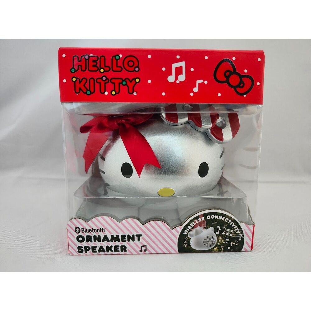 Hello Kitty Bluetooth Ornament Speaker 3.5" – Silver Holiday Edition